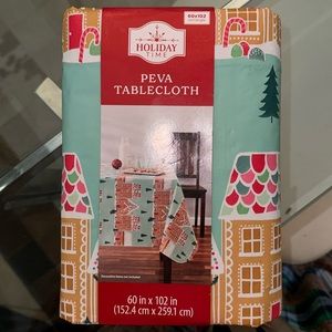 Peva holiday time Gingerbread house Pastel Table Cloth rectangle Pinkmas